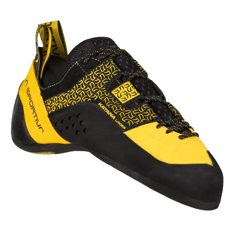 La Sportiva Katana Lace Climbing Shoe in Black/Yellow-3